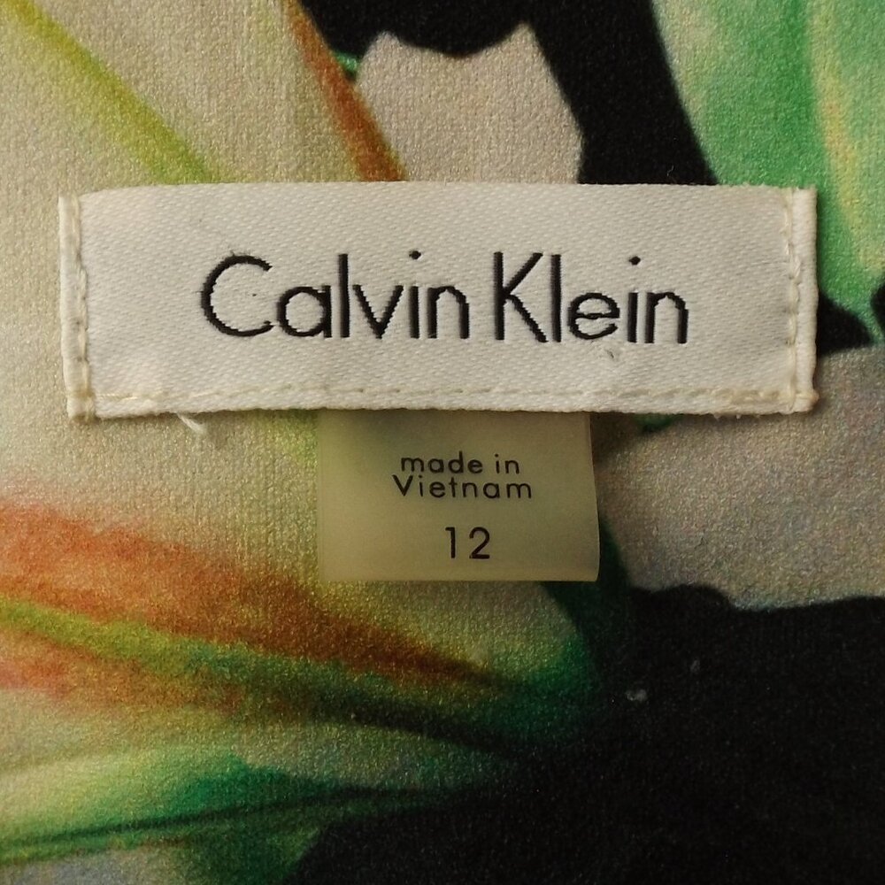 CALVIN KLEIN Dress, 12, Multicolor Floral, Sleeveless A-Line, Zips, Bold print - Picture 11 of 11